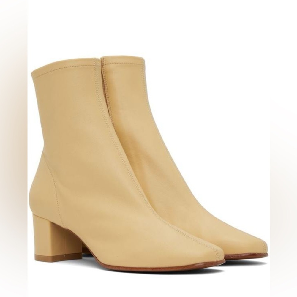 By Far Sofia Cream Ankle Boots, IT 35 US 5